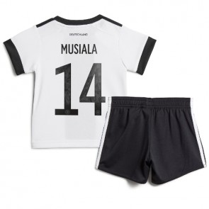 Německo Jamal Musiala #14 Dětské Domácí dres komplet MS 2022 Krátký Rukáv (+ trenýrky)